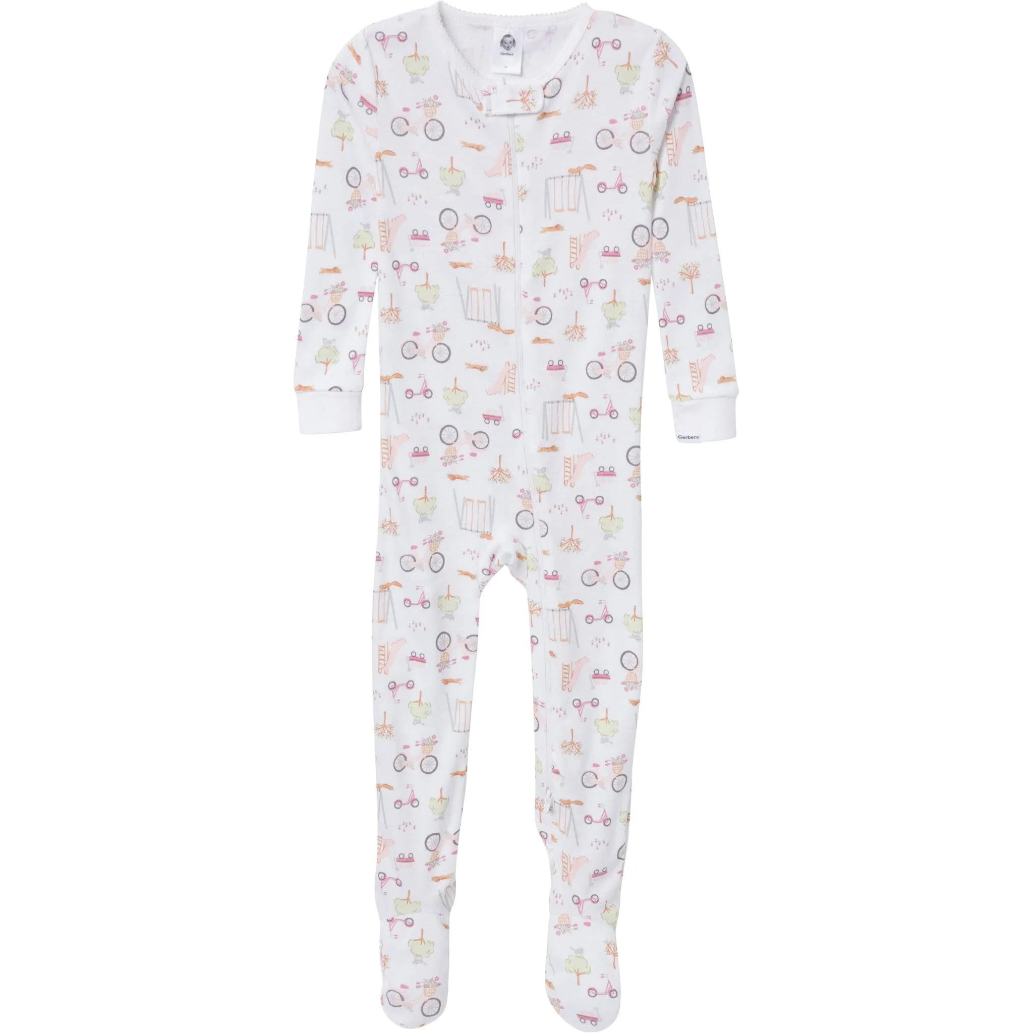 2-Pack Baby & Toddler Girls Dogs Snug Fit Footed Pajamas