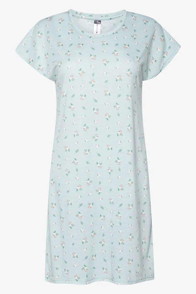 2 Pack Floral Sleepshirts Green And Grey