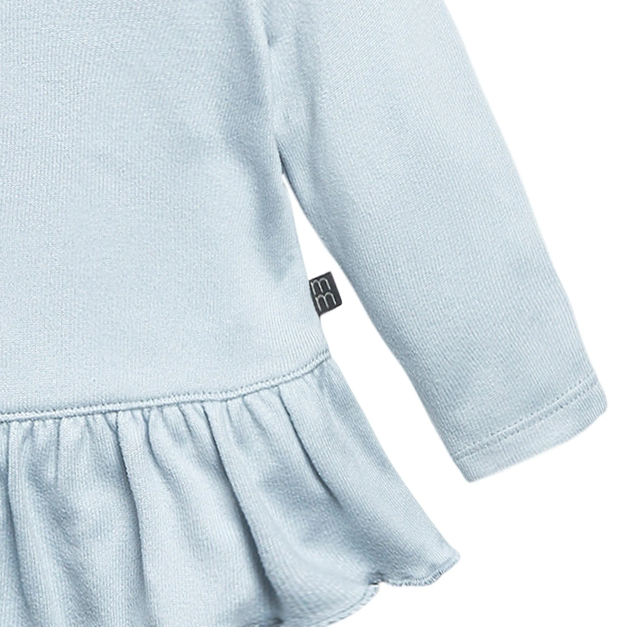 2-Piece Baby Girls Light Blue Hacci Peplum Top and Joggers Set