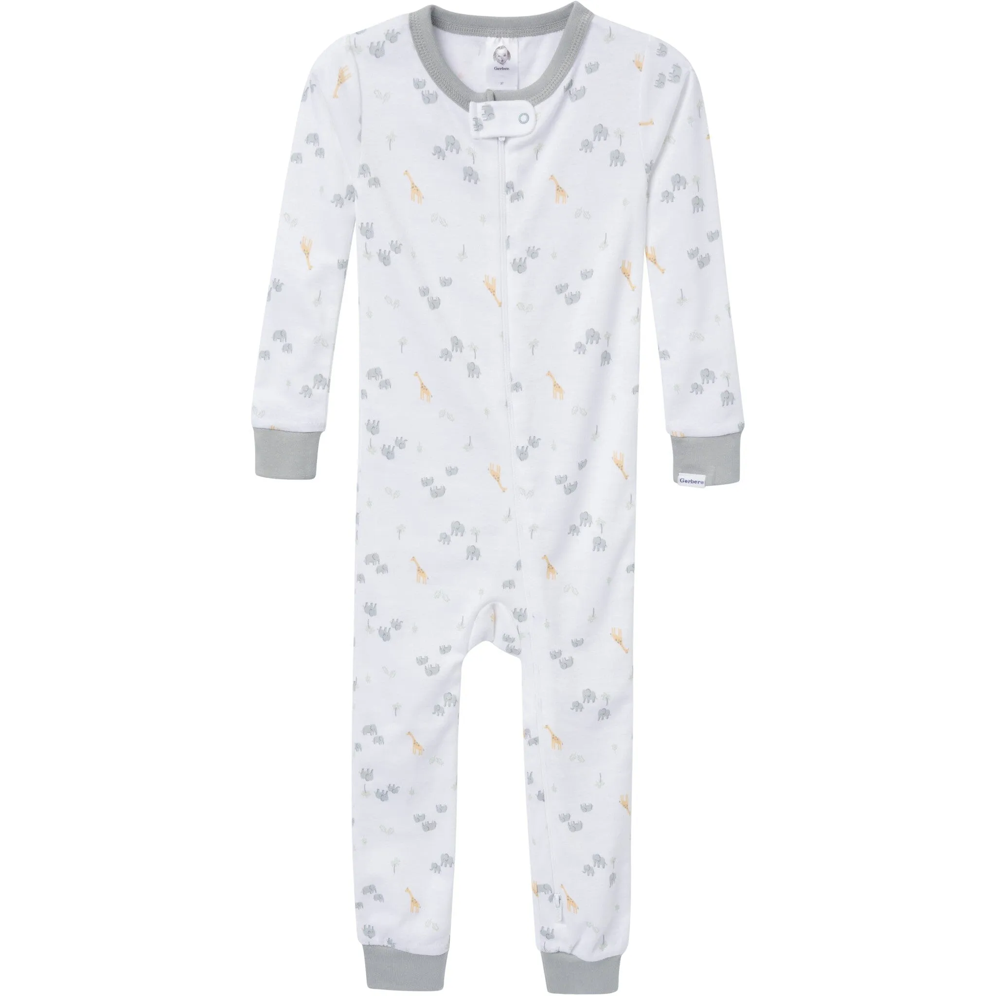 3-Pack Baby & Toddler Neutral Safari Snug Fit Footless Pajamas