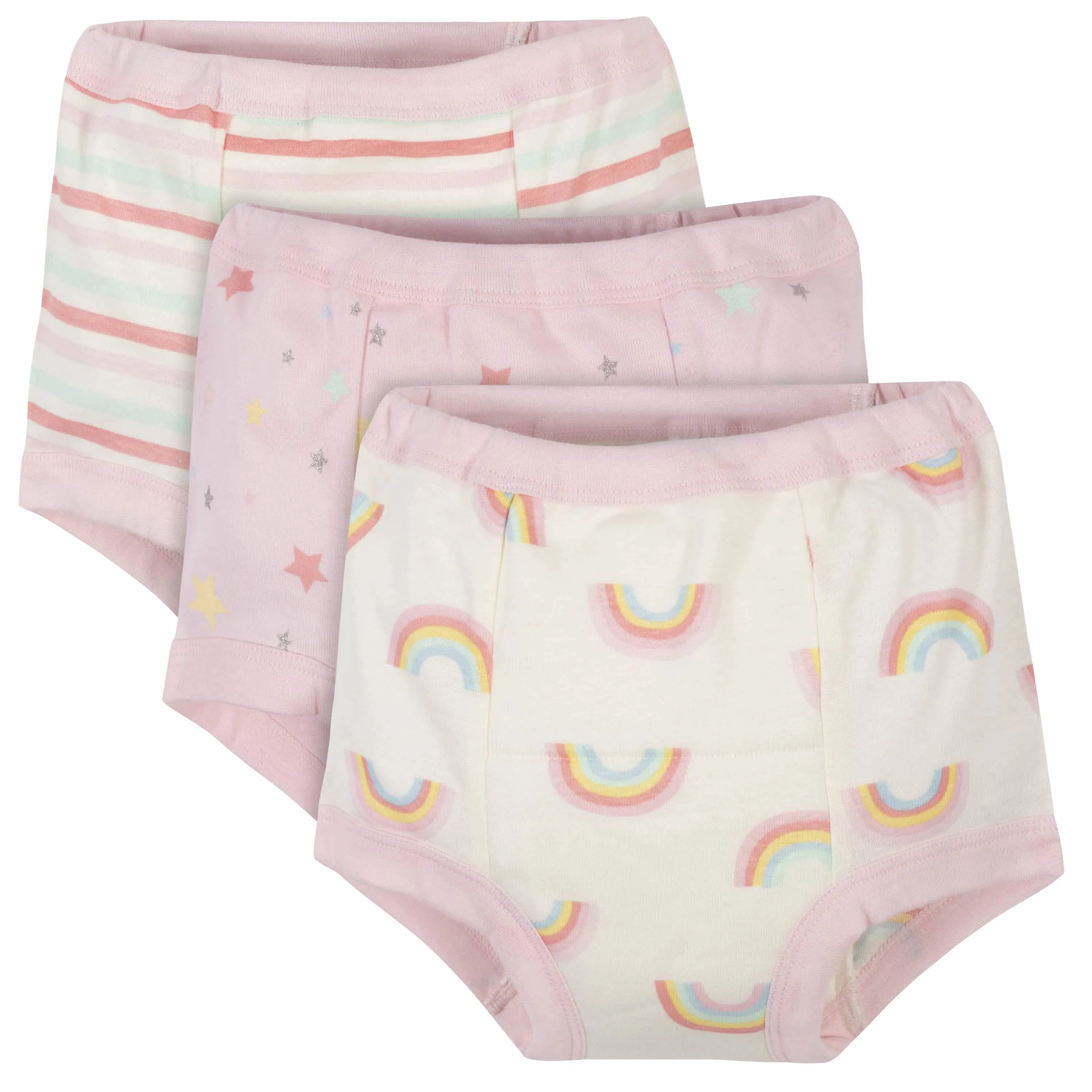 3-Pack Toddler Girls Rainbow Training Pants