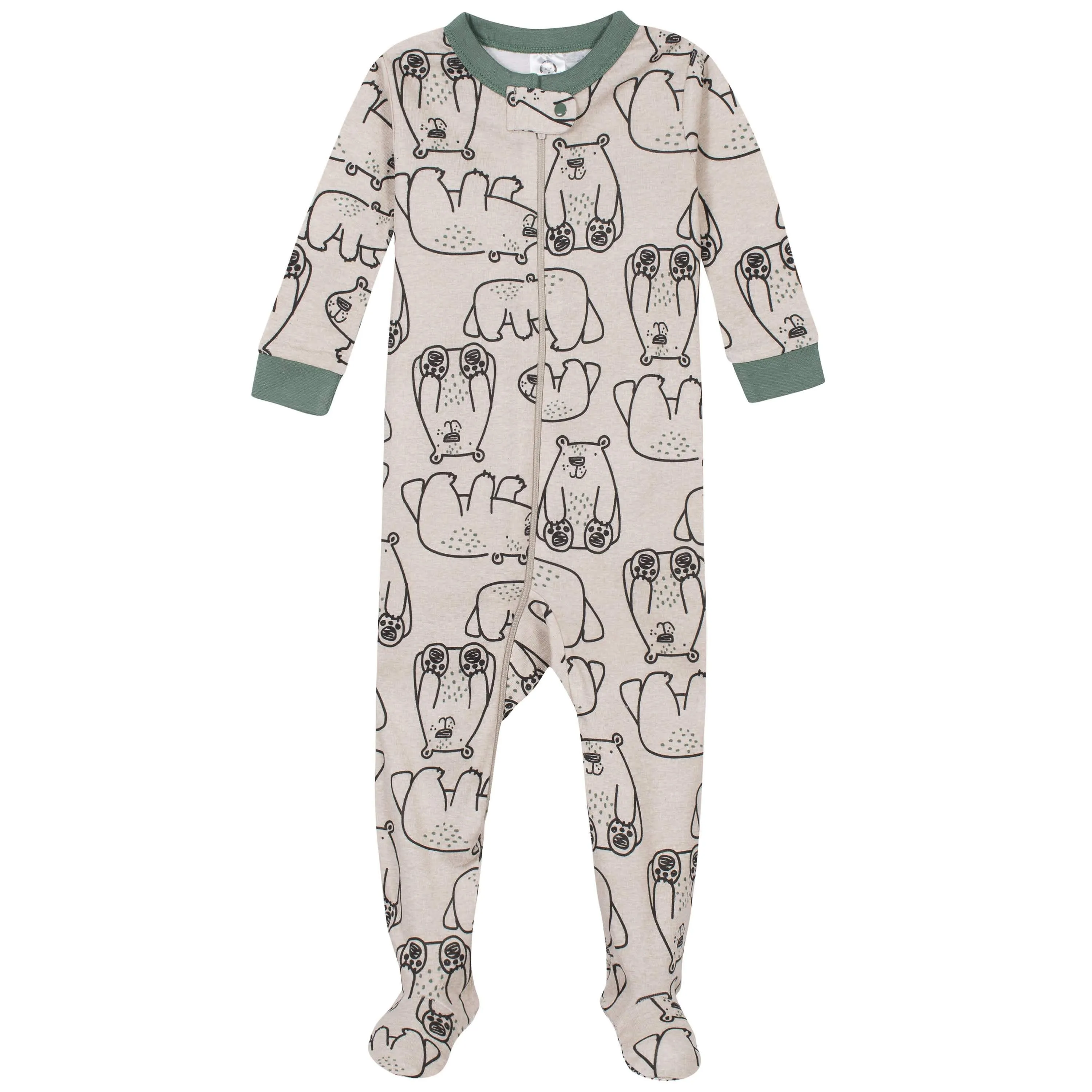 4-Pack Baby & Toddler Boys Bears & Construction Trucks Snug Fit Footed Cotton Pajamas