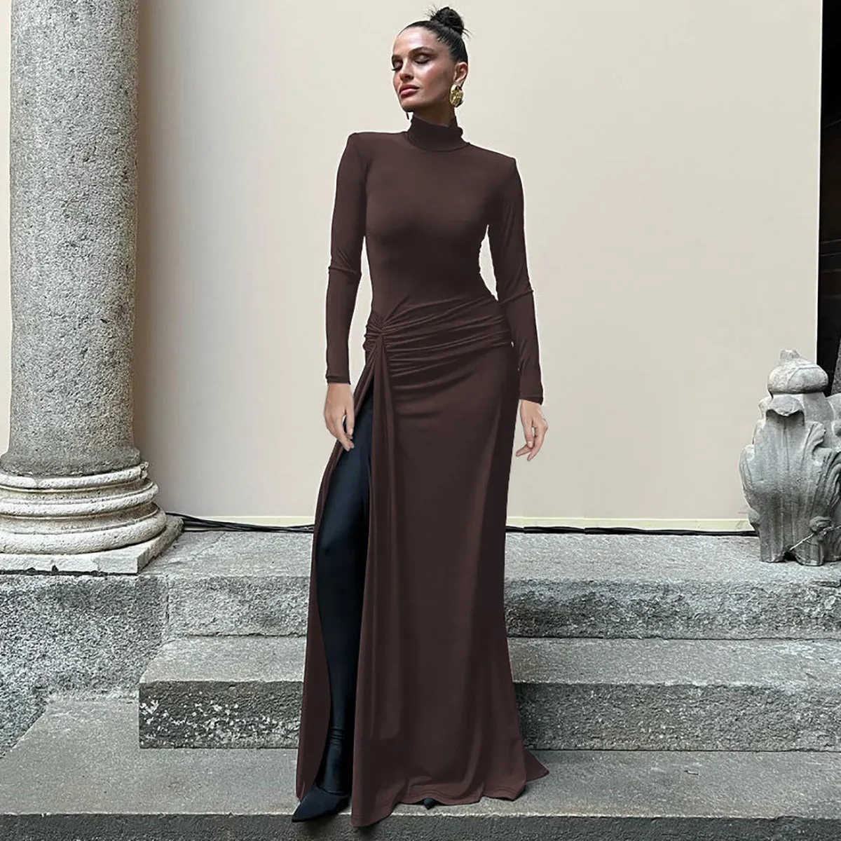 Amariya Long Sleeve Slit Dress