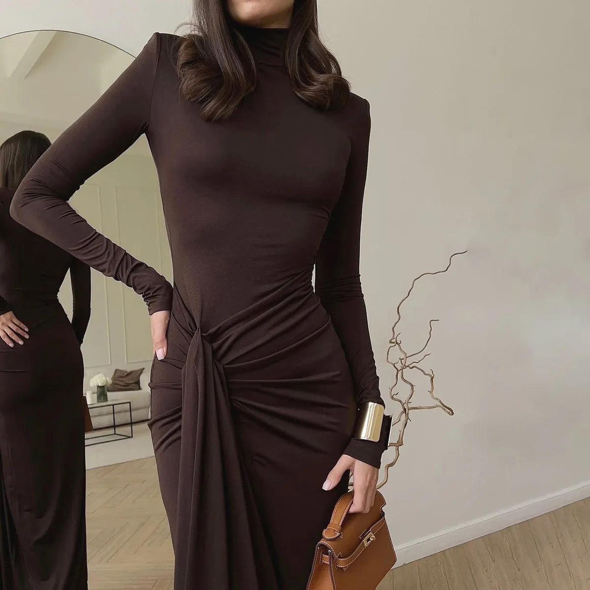 Amariya Long Sleeve Slit Dress