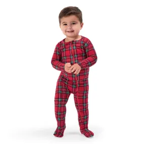 Baby & Toddler Neutral Stewart Plaid Hacci Snug Fit Footed Pajamas