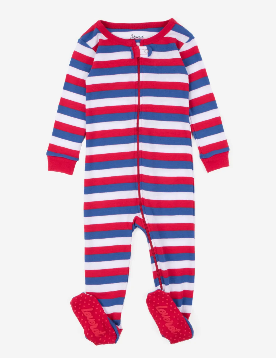 Baby Footed Red Striped Pajamas