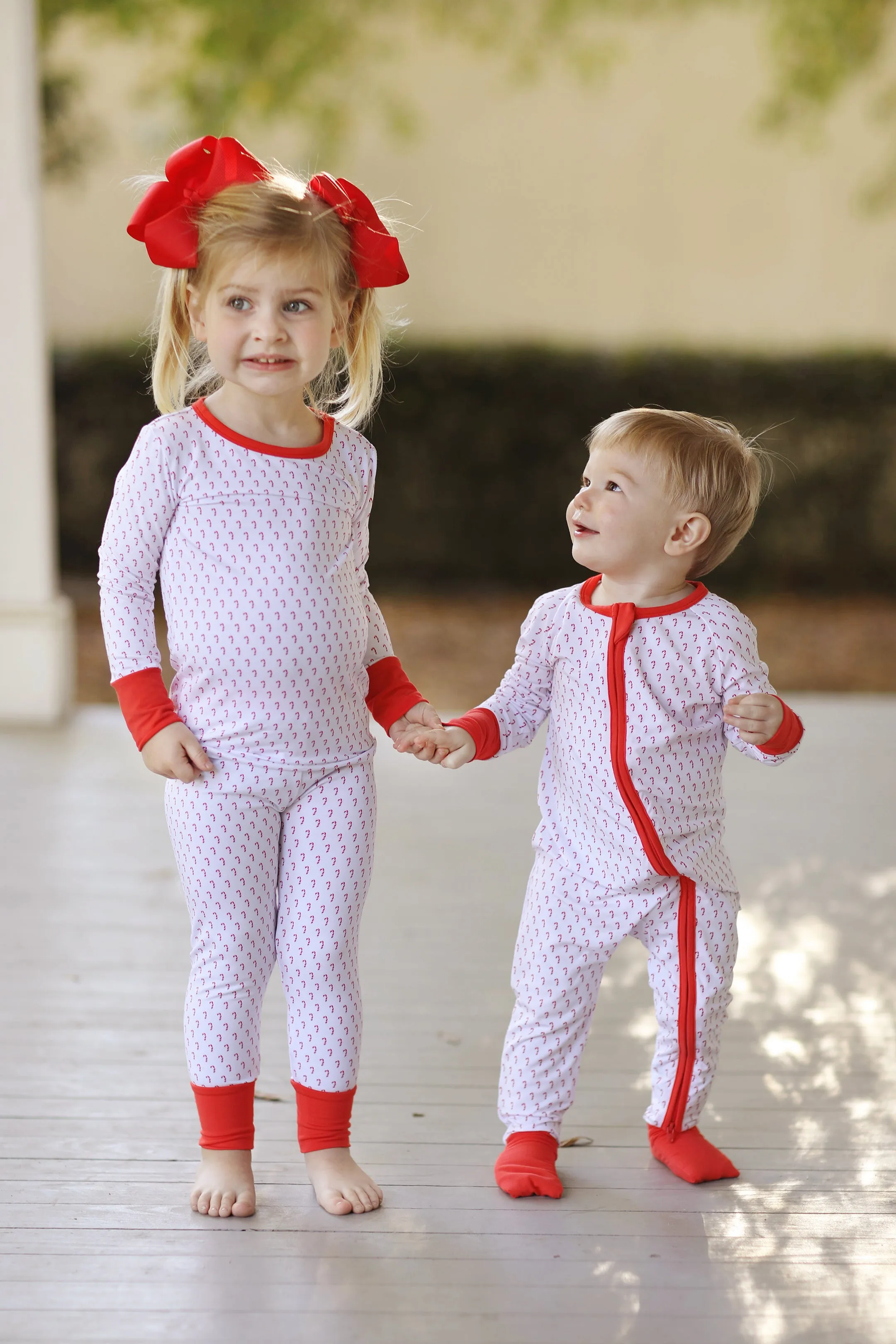 Bamboo Convertible Zip-Up- Candy Canes (Unisex) Luella Lane