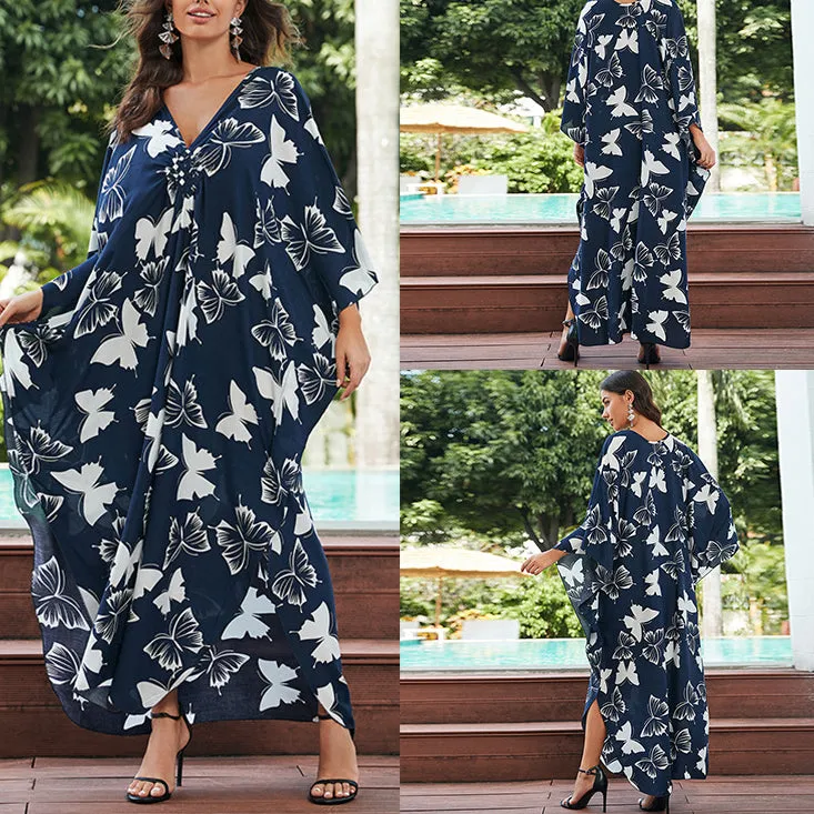 Beach Cover-up Vacation Sun Protection Long Dress Loose Robe Wholesale Womens Clothing N3823112800036