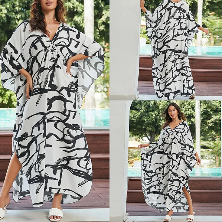 Beach Cover-up Vacation Sun Protection Long Dress Loose Robe Wholesale Womens Clothing N3823112800036