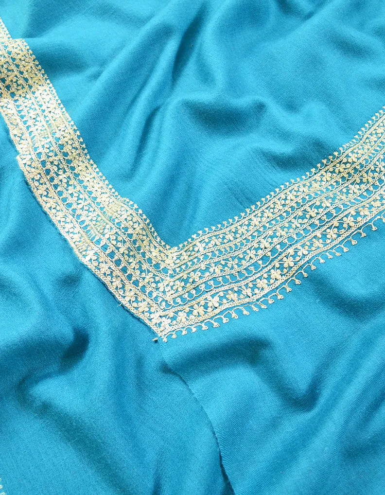 blue tilla embroidery pashmina shawl 7978