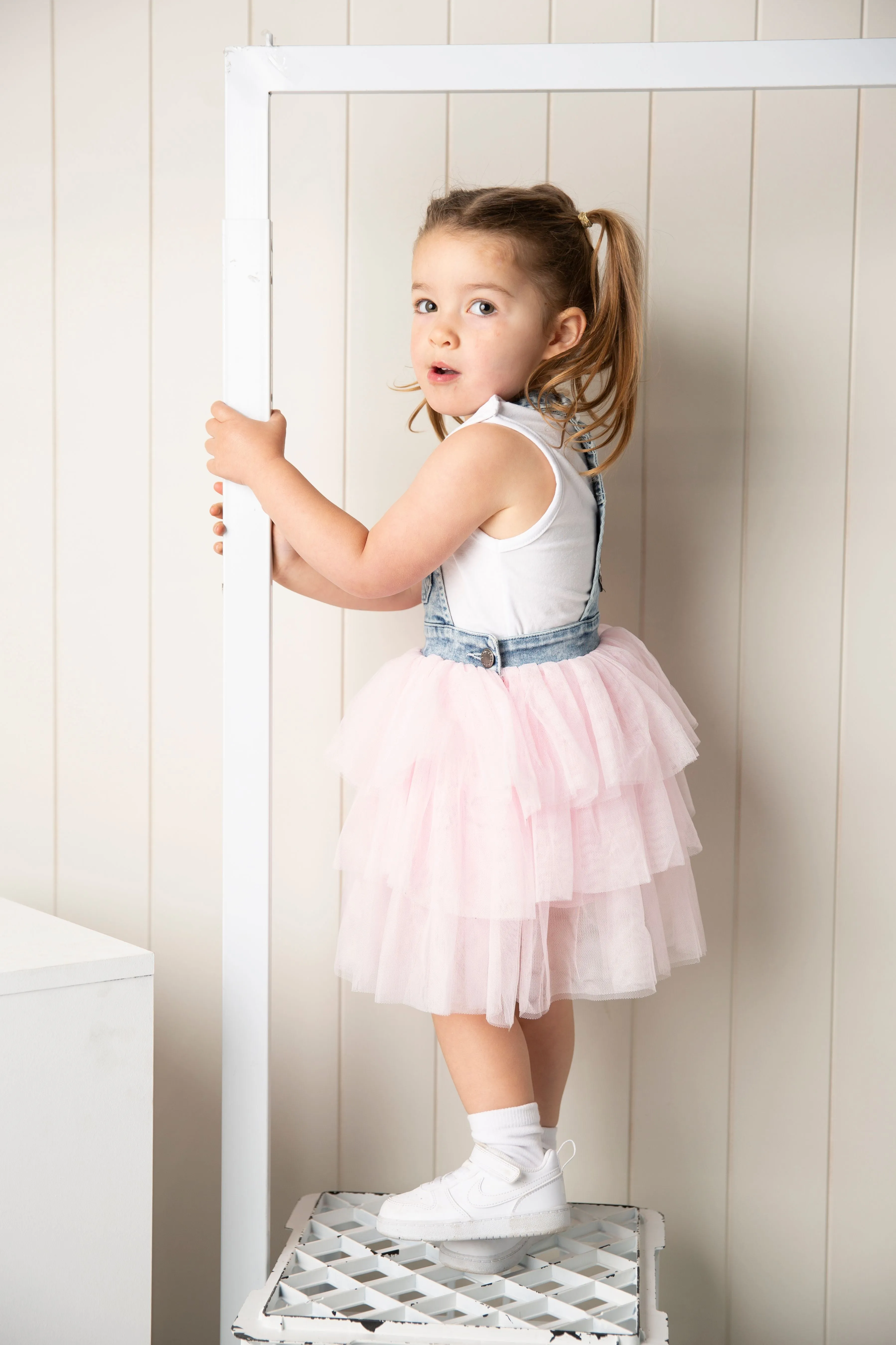 Brooke Pinafore Tutu - Blue/Pink