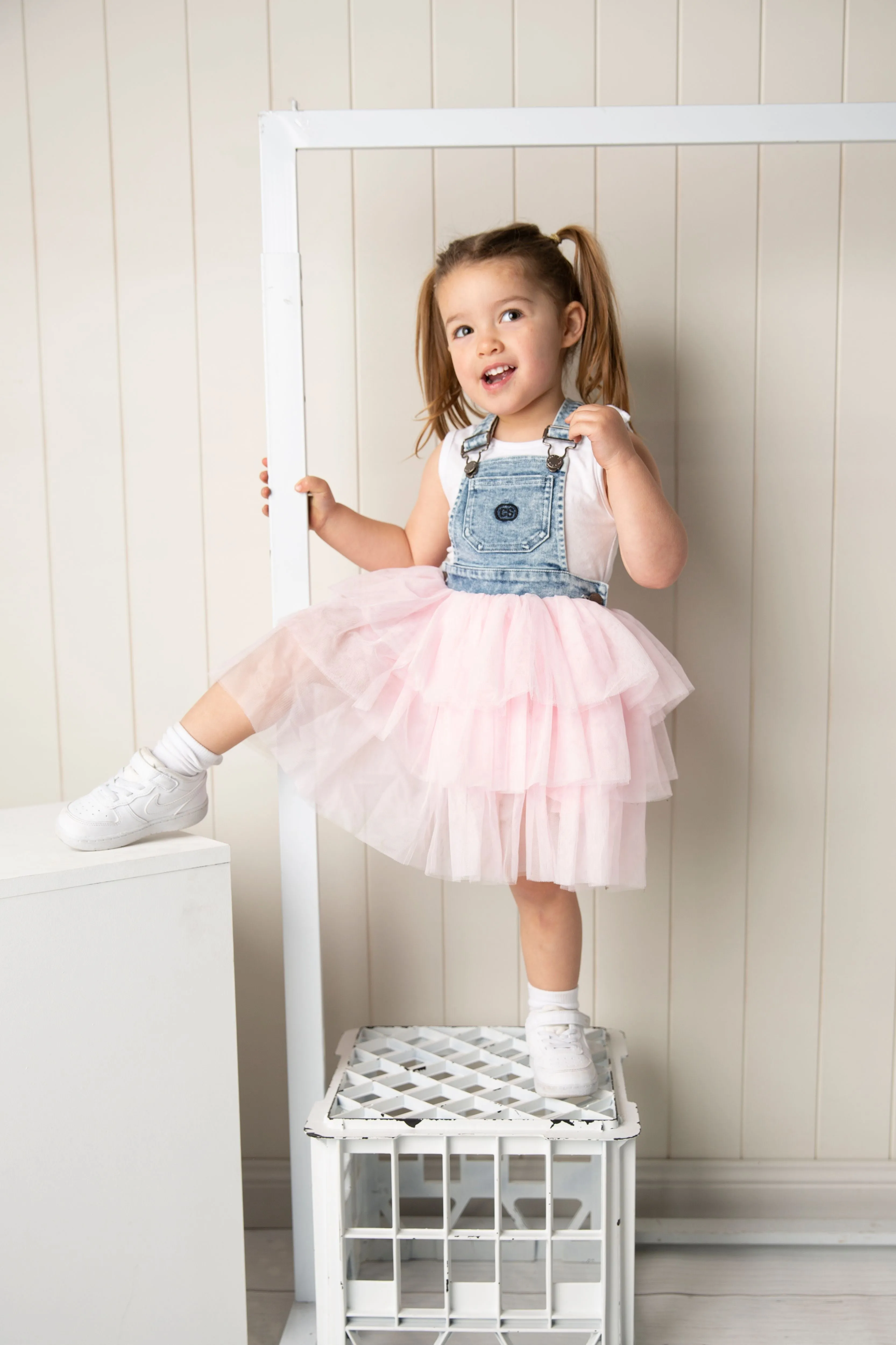 Brooke Pinafore Tutu - Blue/Pink