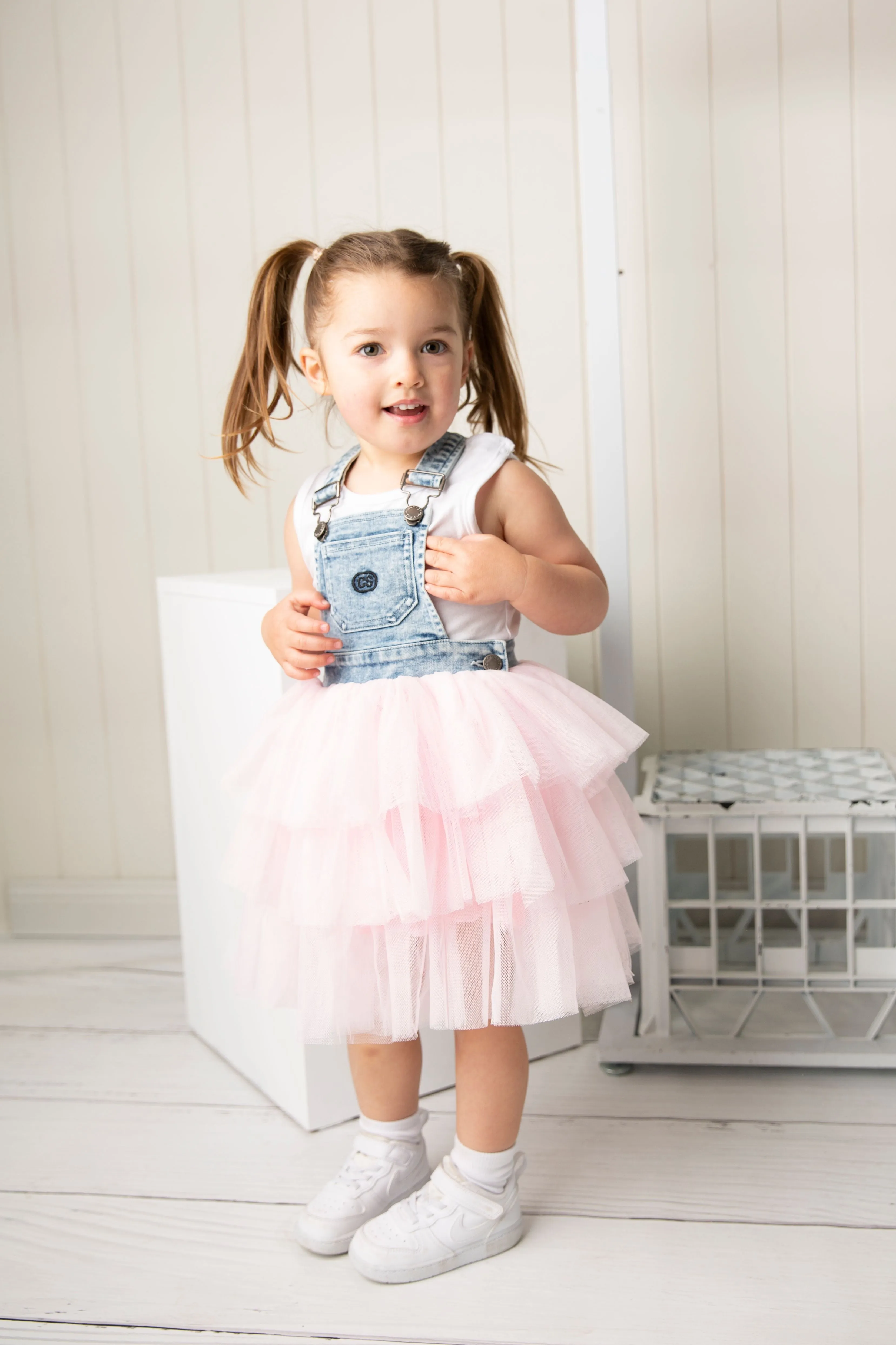 Brooke Pinafore Tutu - Blue/Pink