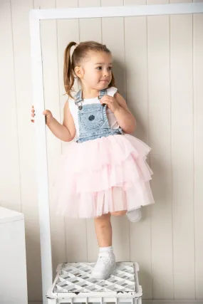 Brooke Pinafore Tutu - Blue/Pink