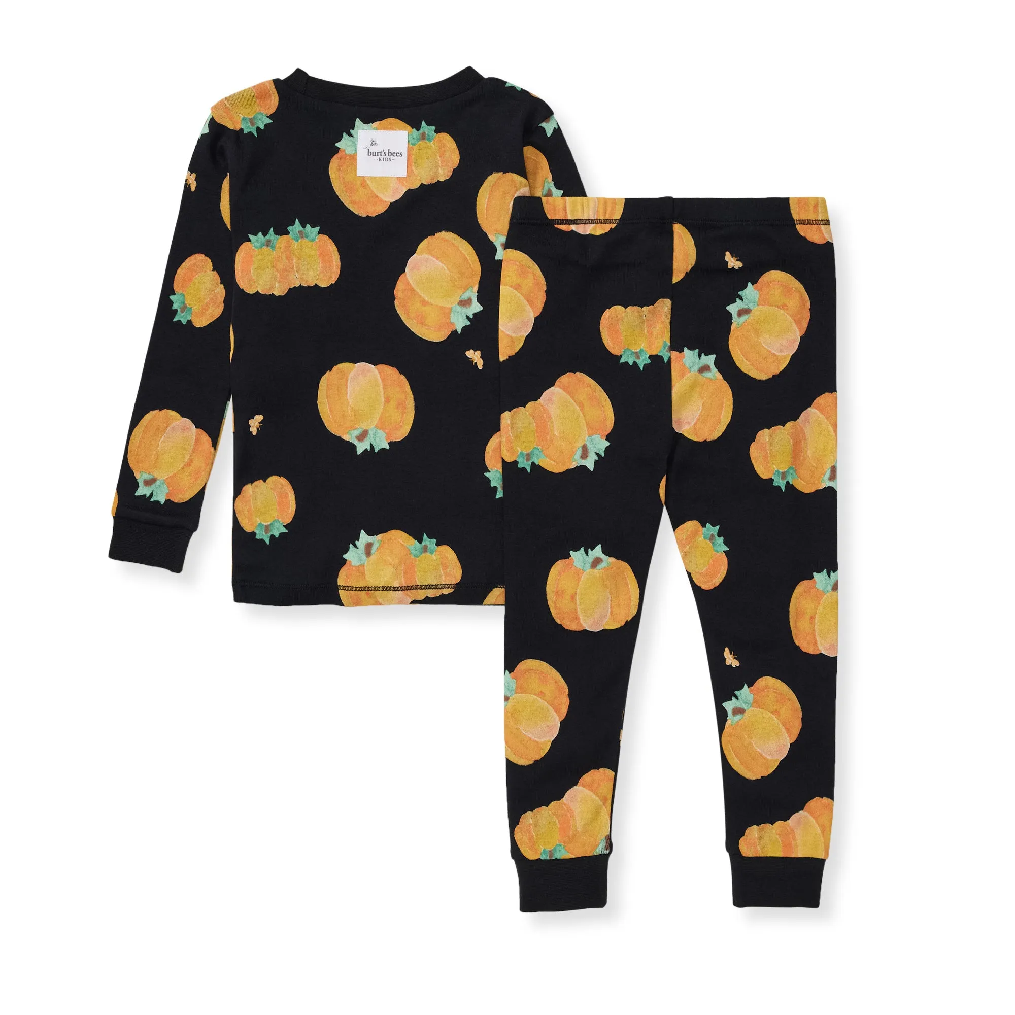 Burt's Bees Organic Snug Fit Two-Piece Pajamas Midnight Pumpkins