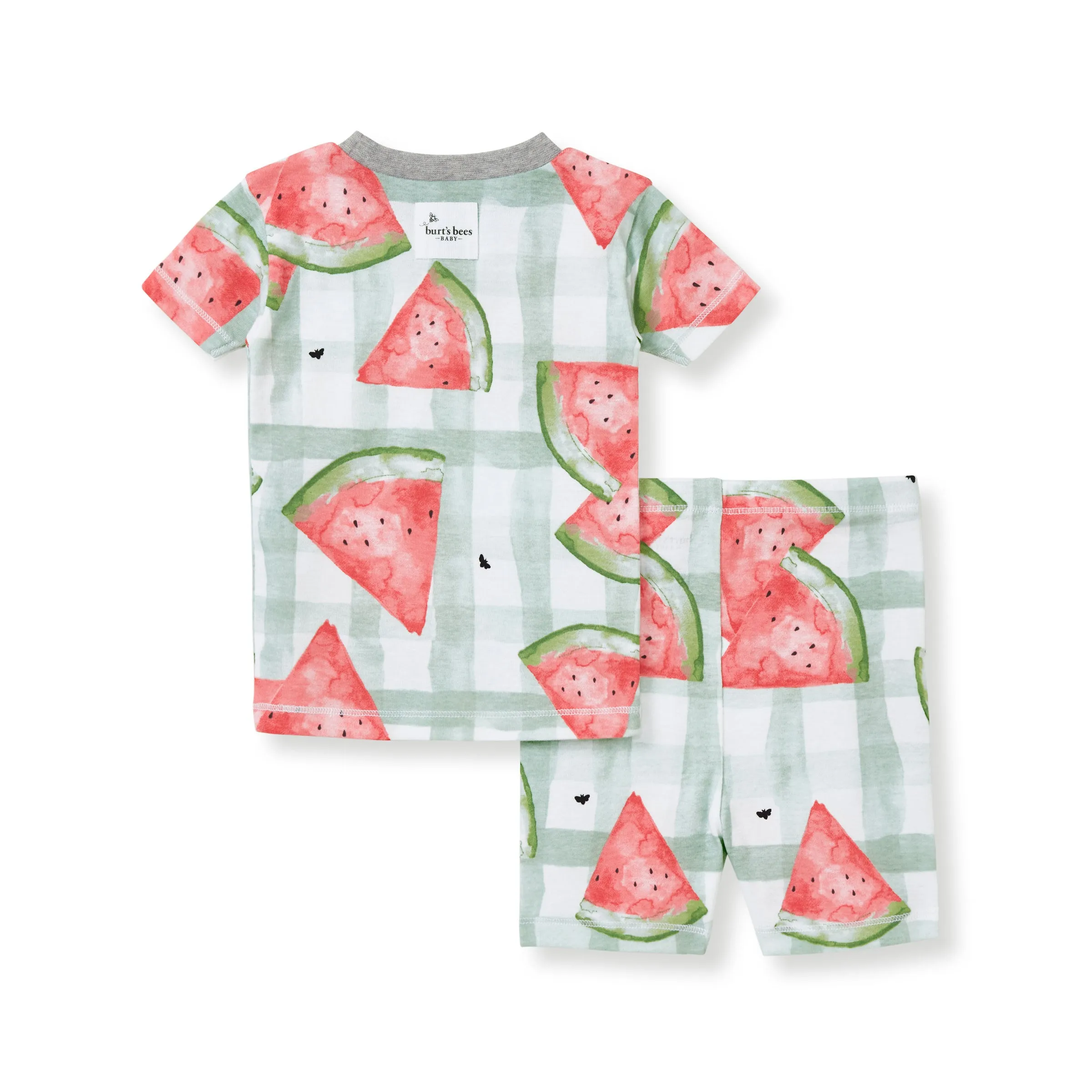 Burt's Bees Organic Snug Fit Two-Piece Pajamas Watermelon Check