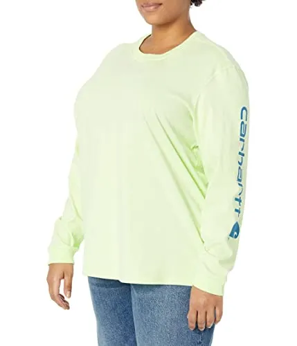 Carhartt 103401 Women's Loose Fit Heavyweight Long-Sleeve Logo Sleeve Graphic T-Shirt