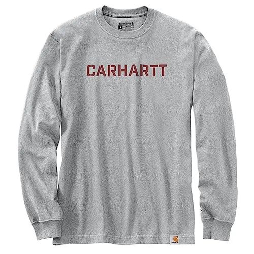 Carhartt 105951 Men's Loose Fit Heavyweight Long-Sleeve Logo Graphic T-Shirt