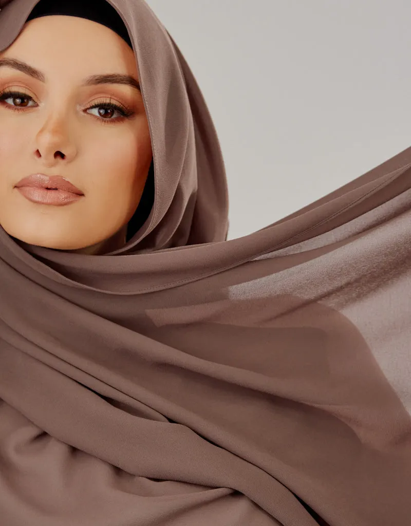 Chiffon Shawl - Shades of Dark Brown