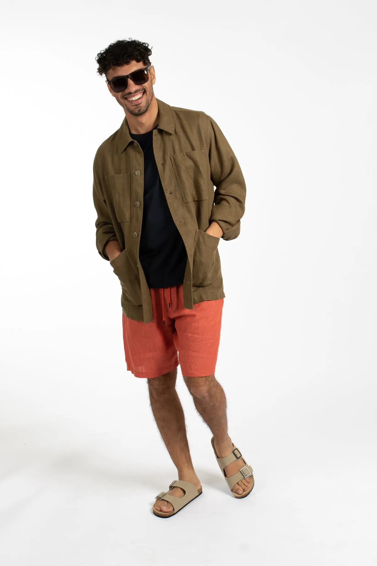 Chili Relaxed Waist Linen Short