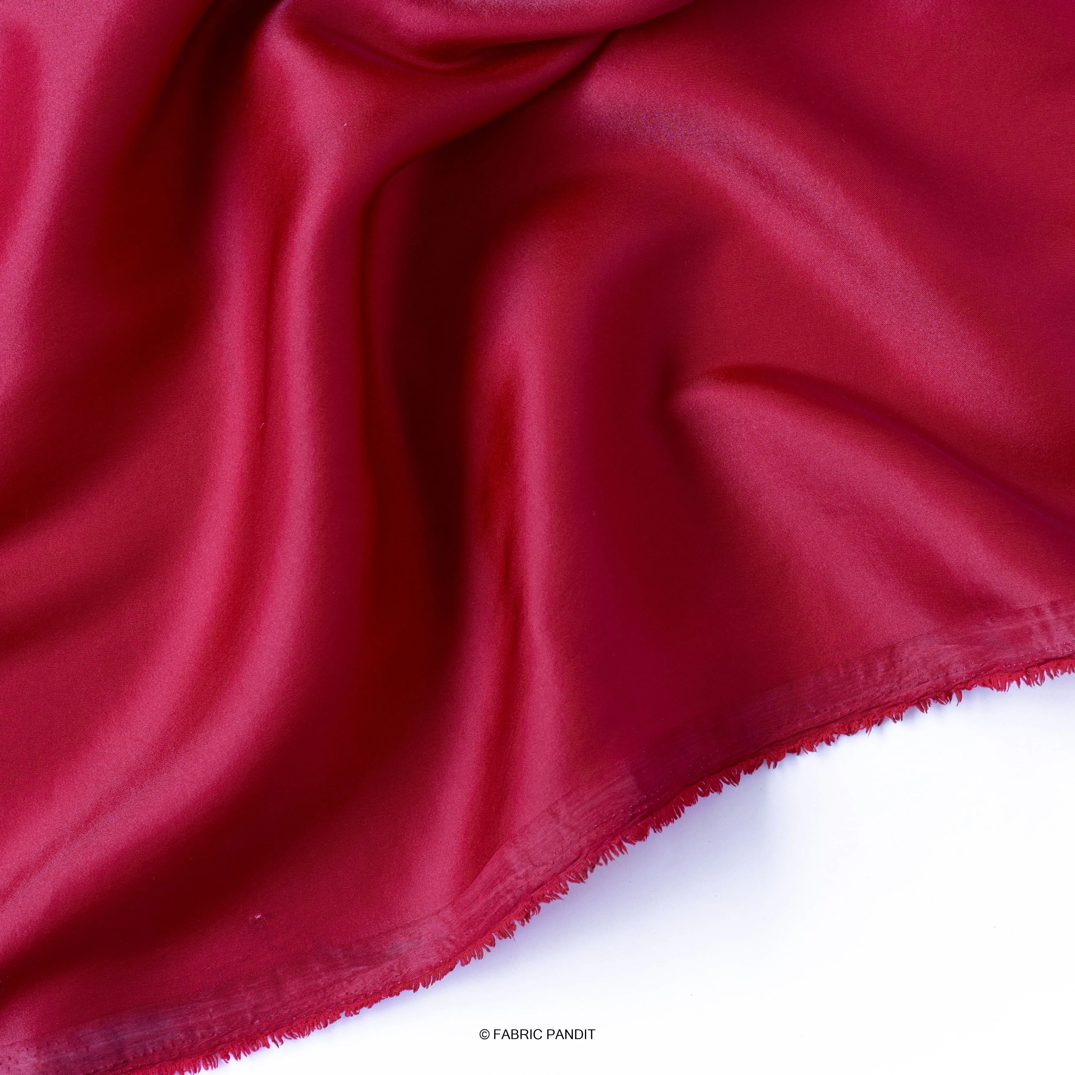 Crimson Red Plain Premium Tussar Silk Fabric