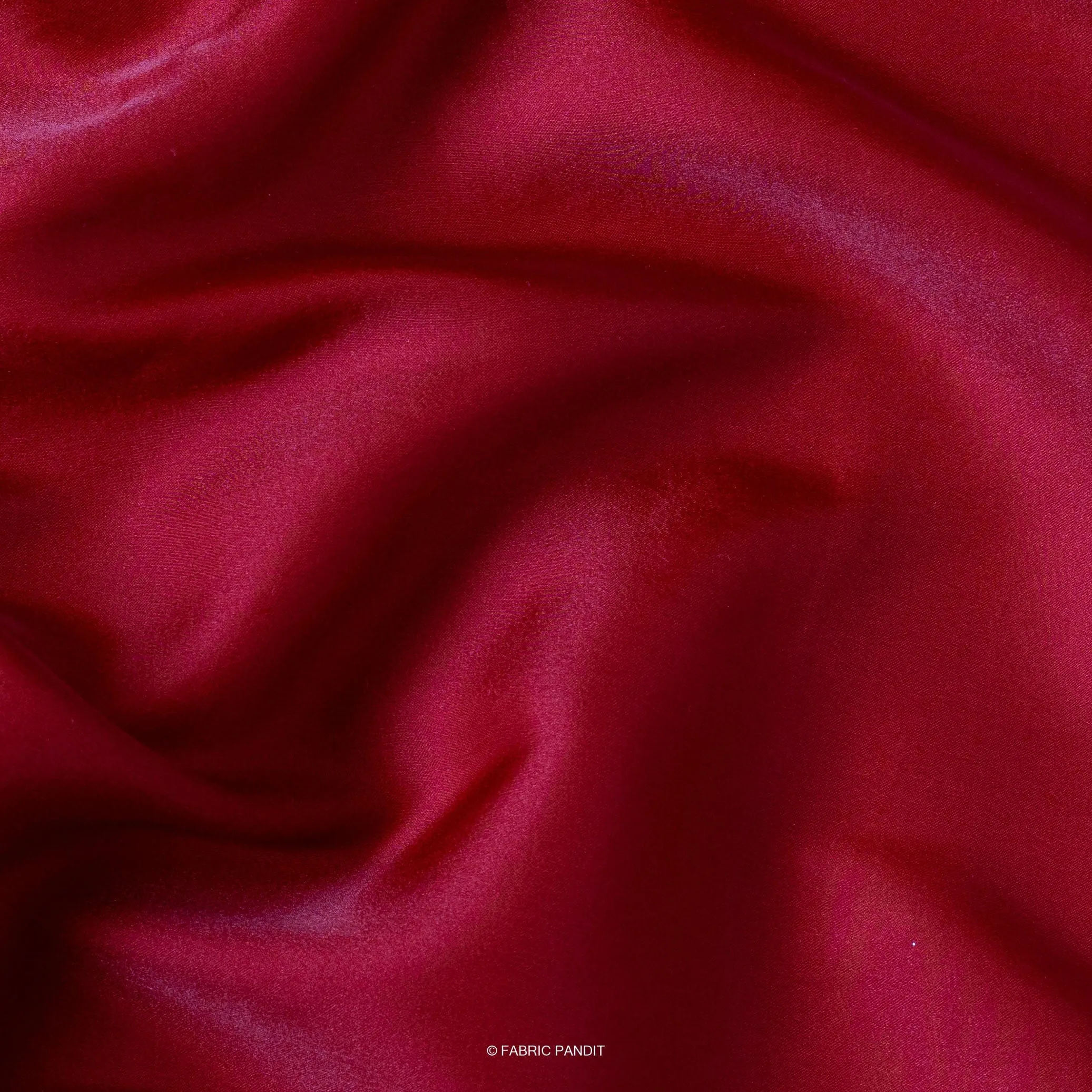 Crimson Red Plain Premium Tussar Silk Fabric