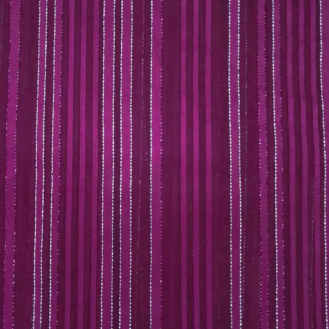 Dark Pink Stripes Printed Georgette Fabric (Wholesale)