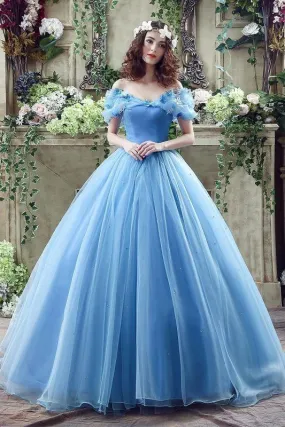 Elegant Tulle Princess Ball Gown Prom Dresses