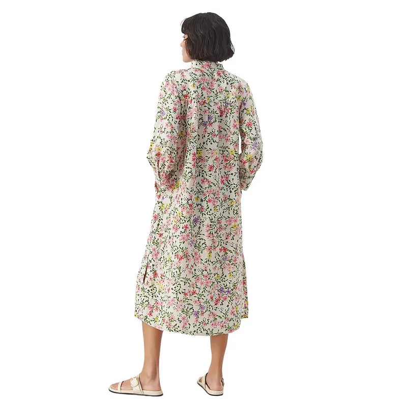 Eloisa Linen Dress in Multi Flower Print