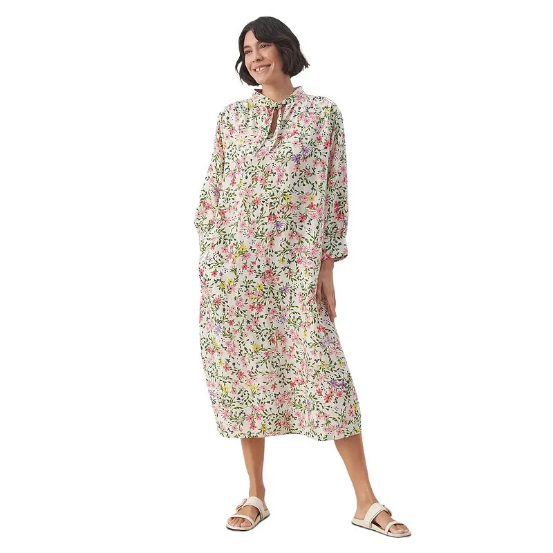 Eloisa Linen Dress in Multi Flower Print