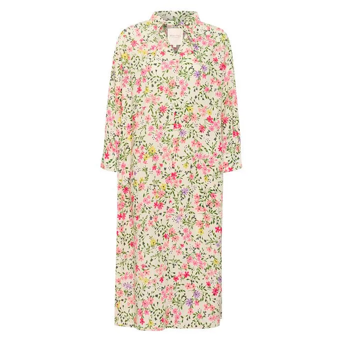 Eloisa Linen Dress in Multi Flower Print