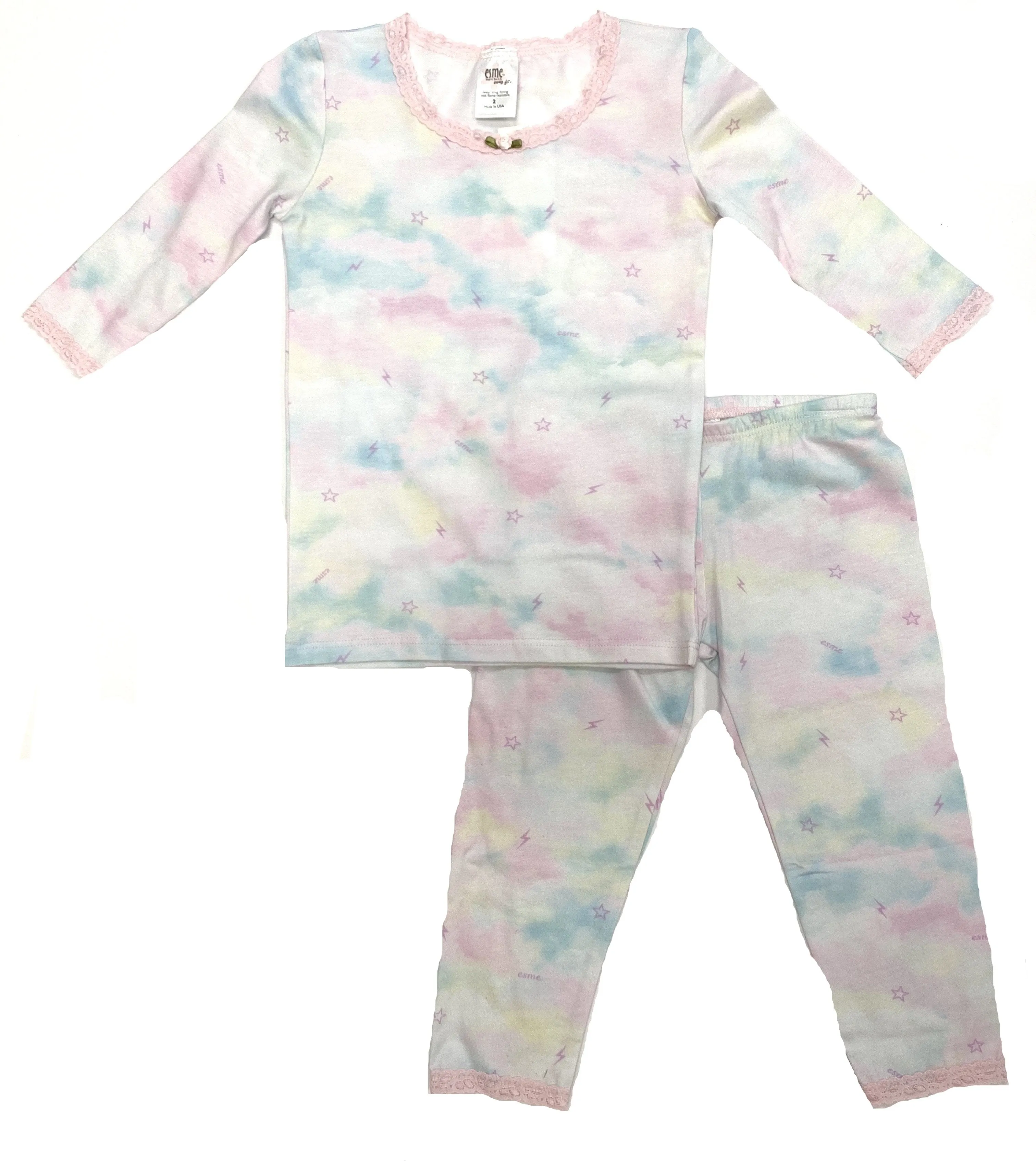 Esme Shimmer Cloud 3/4 Sleeve Top & Legging Set