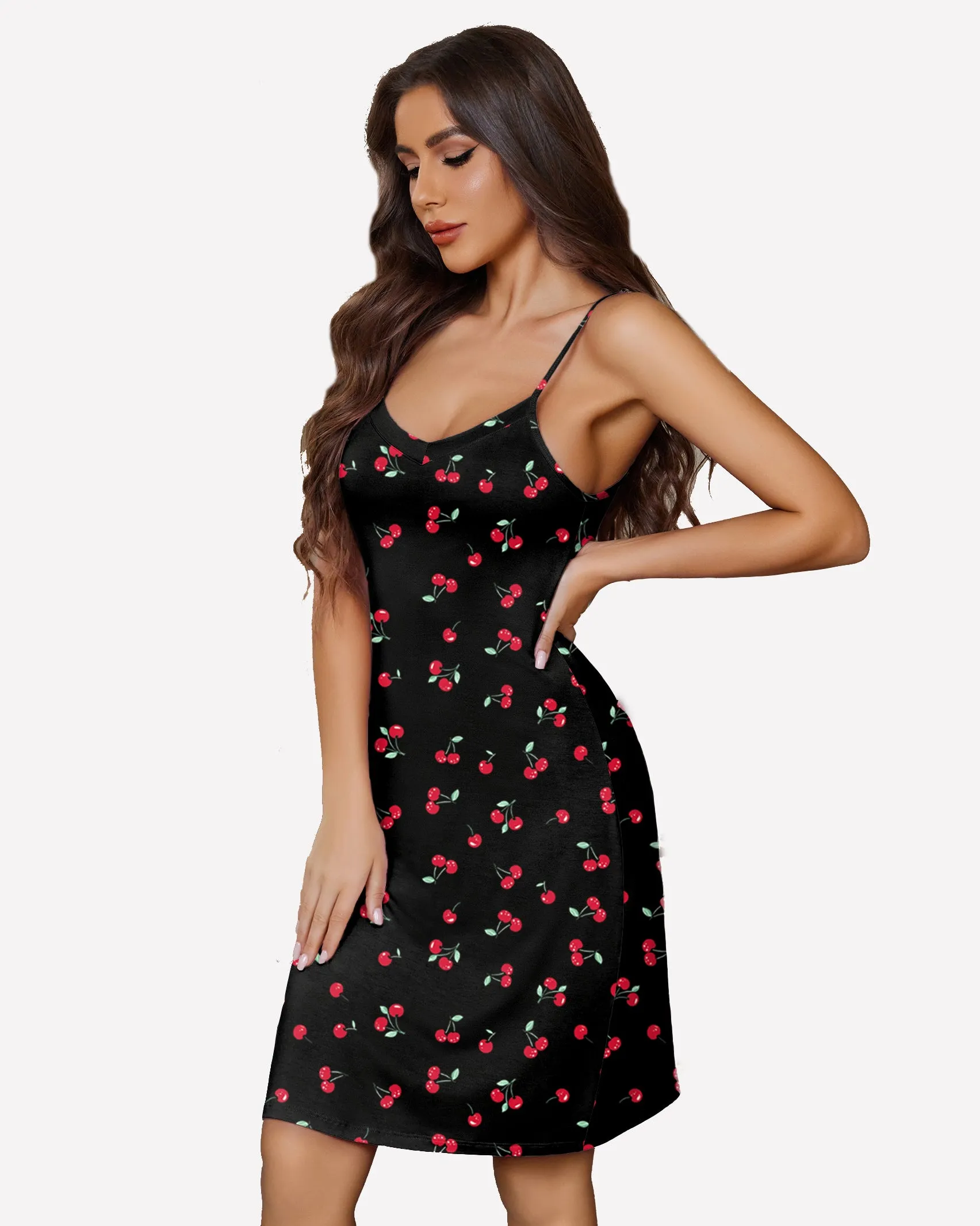 Full Slips Nightgown V Neck Dress