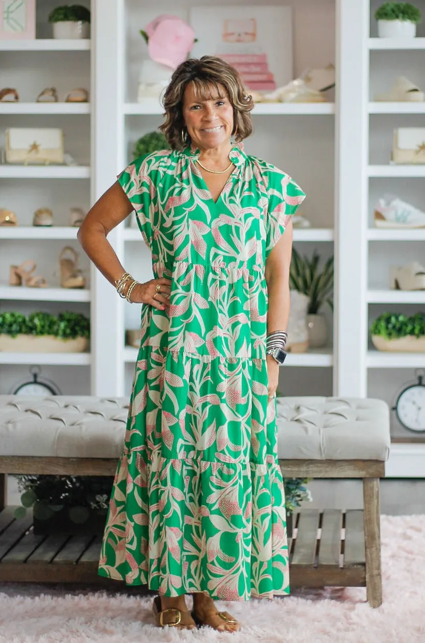 Green Long Vine Dress