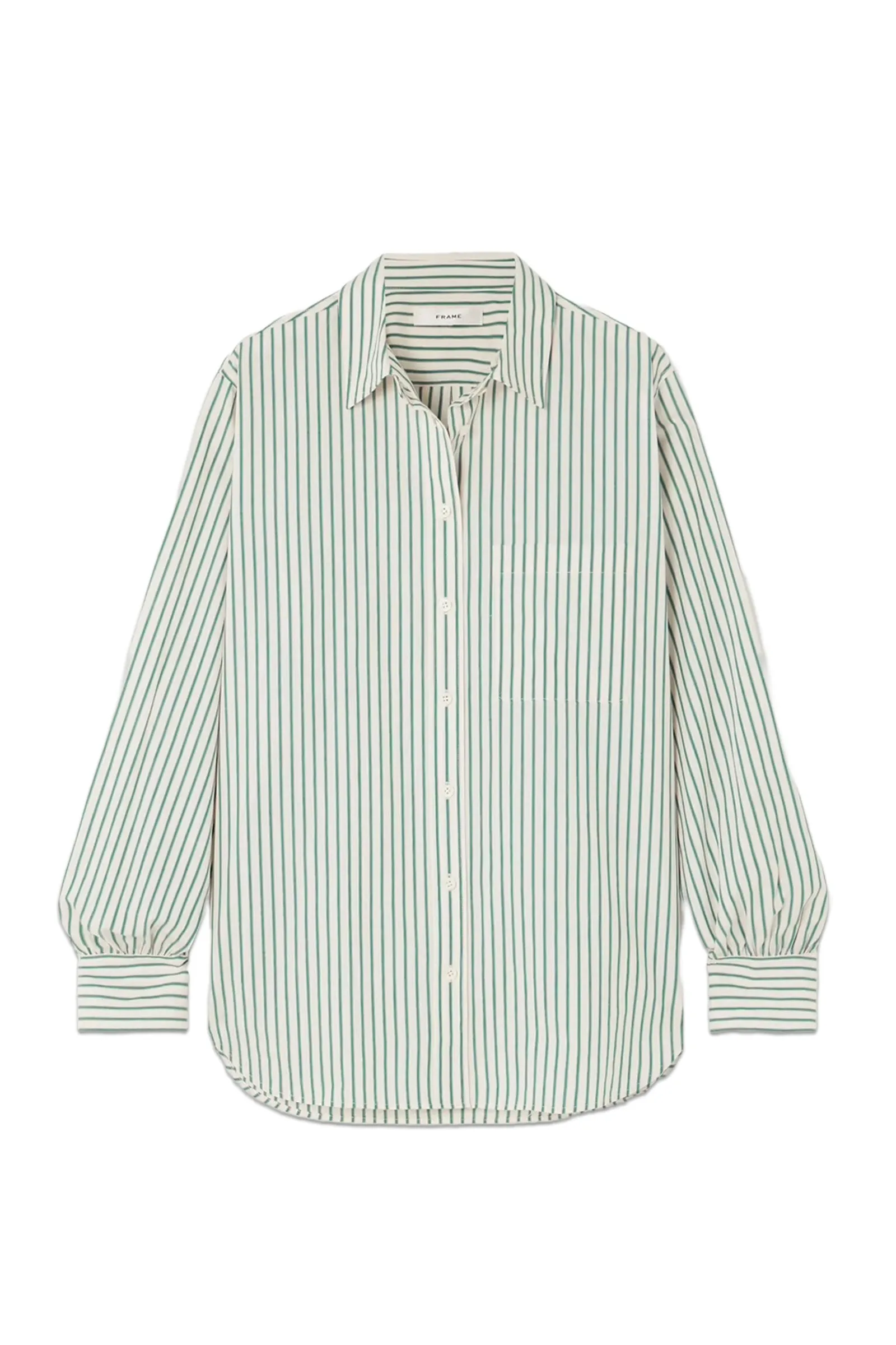 Green Striped Cotton Shirt