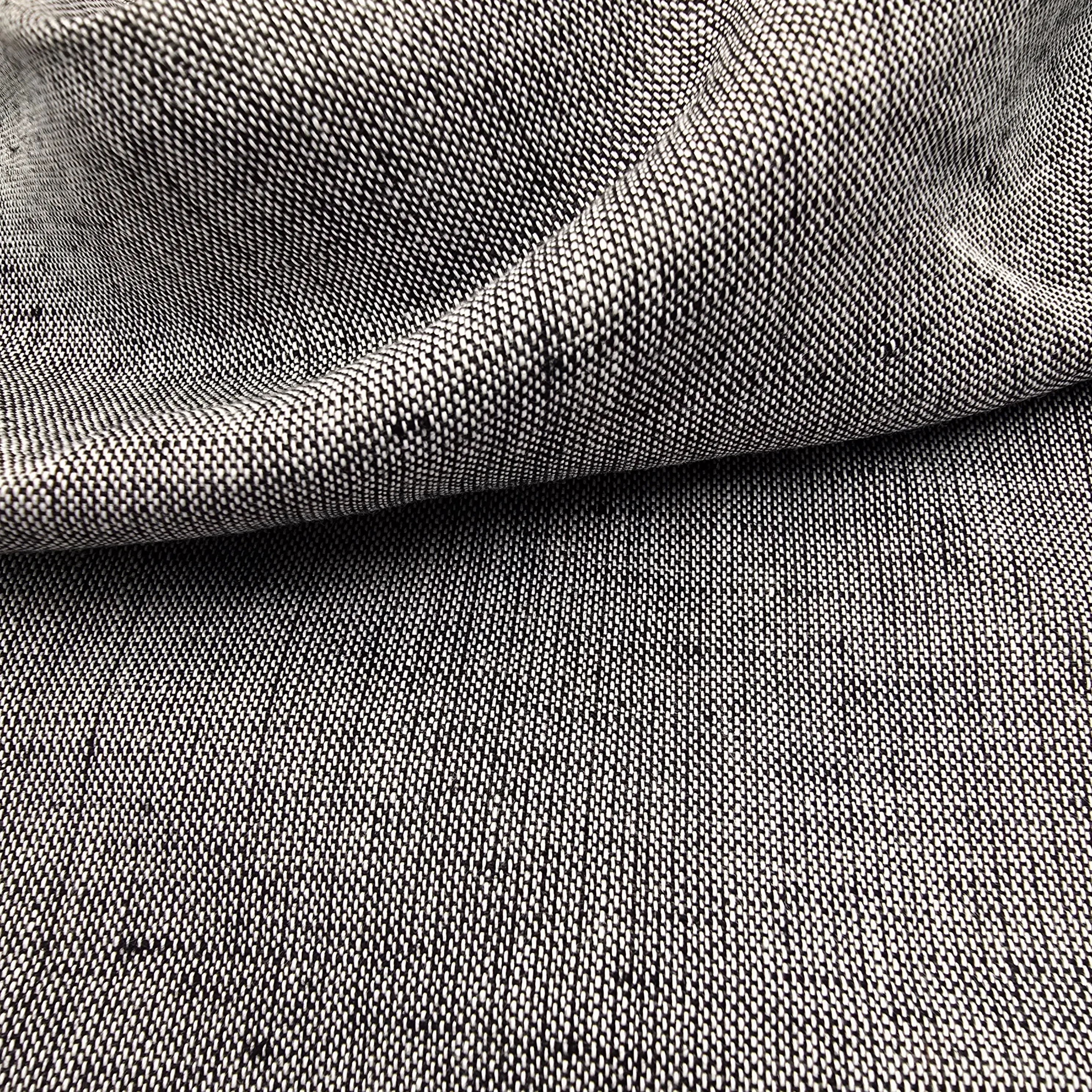 Grey/black linen fabric - sold by 1/2mtr