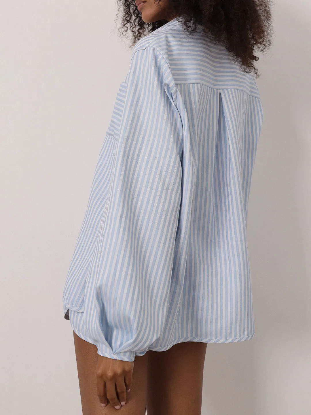 Imogen Candy Stripe Shirt | Blue/White