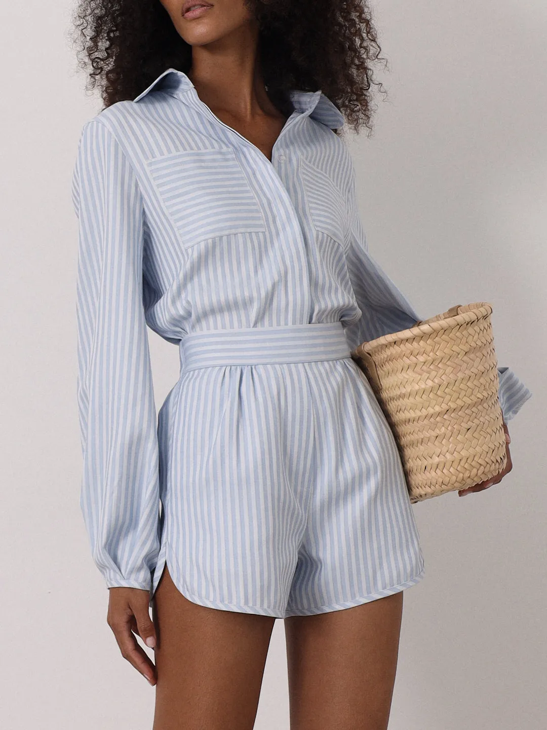 Imogen Candy Stripe Shirt | Blue/White