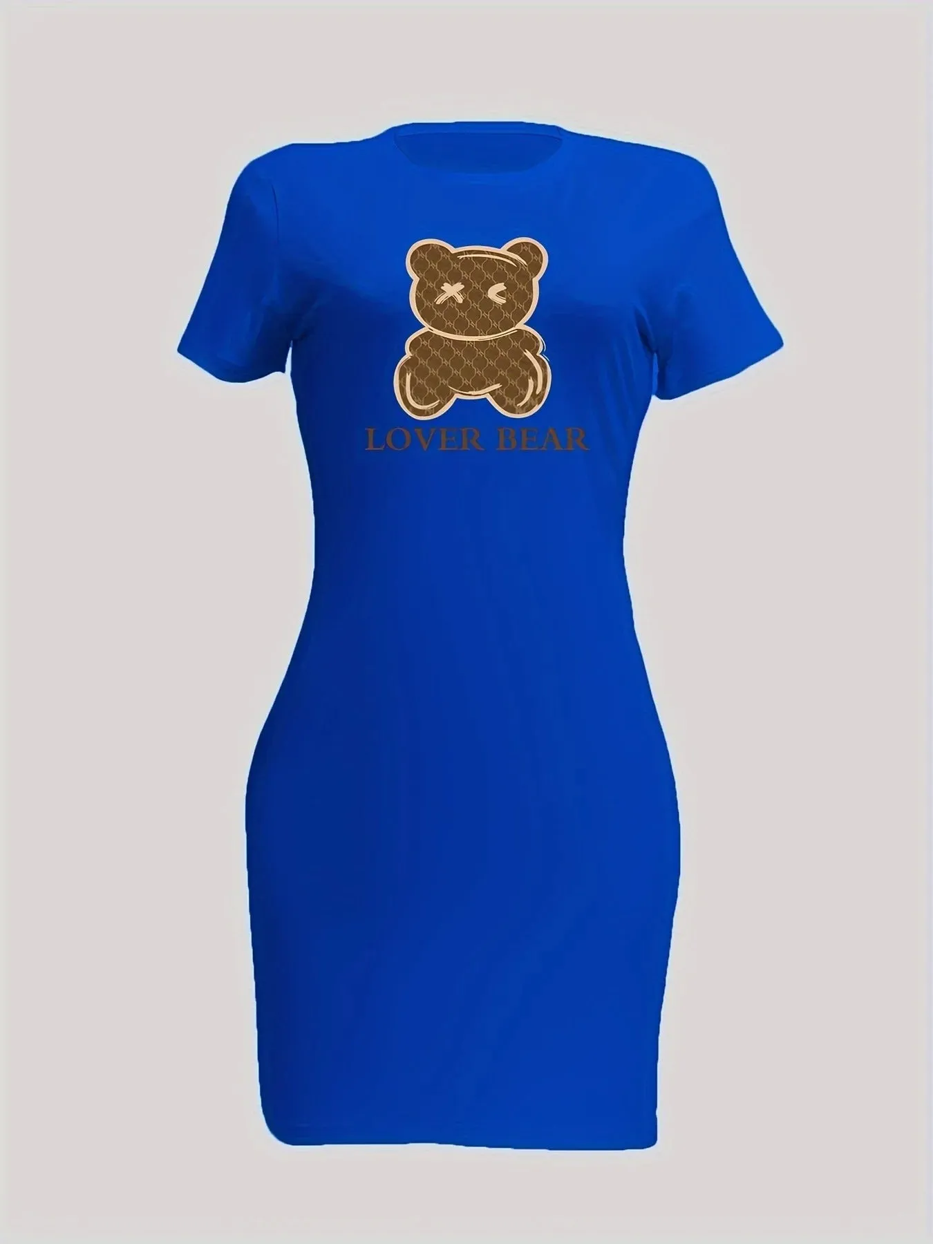 Imogen - Playful Bear Print Bodycon Dress for Women