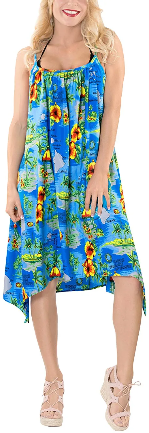 LA LEELA Coverup Beach Bikini wear Swimsuit Kimono Summer Dresses Women Printed