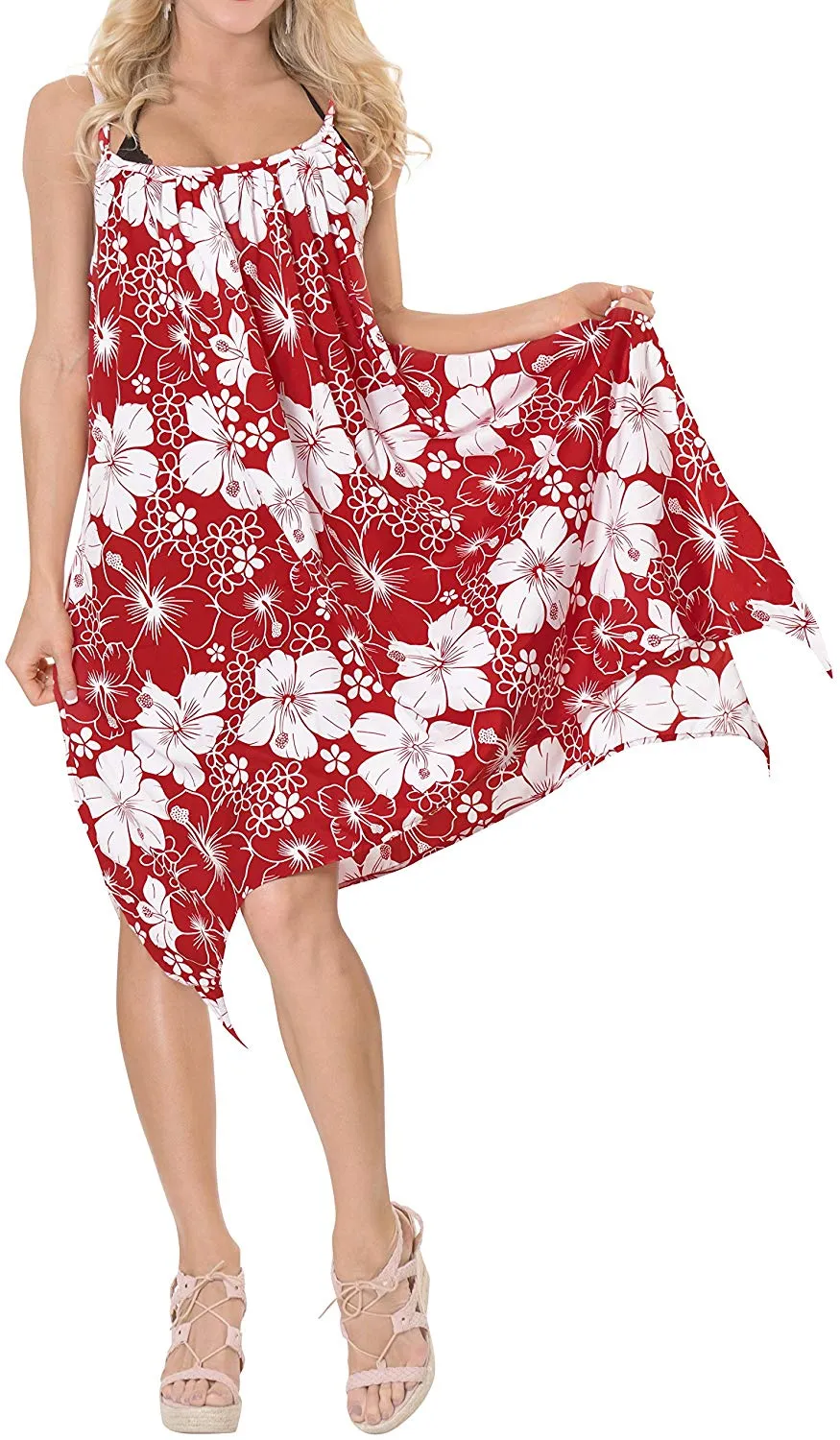 LA LEELA Coverup Beach Bikini wear Swimsuit Kimono Summer Dresses Women Printed