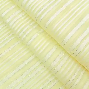 Light Yellow Stripes Printed Georgette Fabric