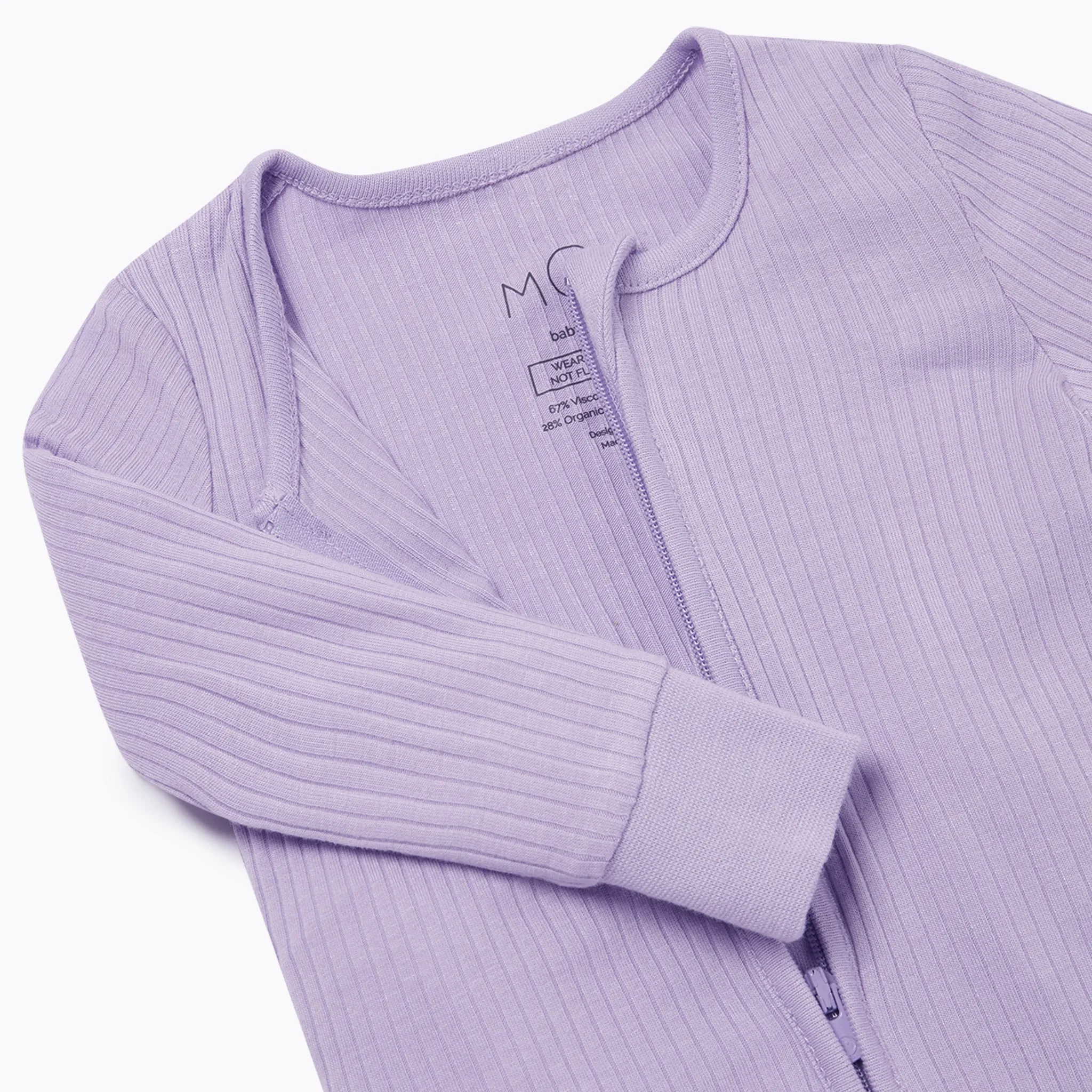 Lilac Ribbed Clever Zip Snug Fit Pajamas