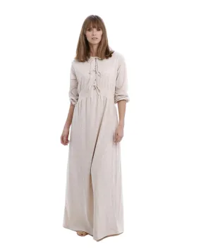 Lotte Morning Grey Bow Button Down Modal Nightgown