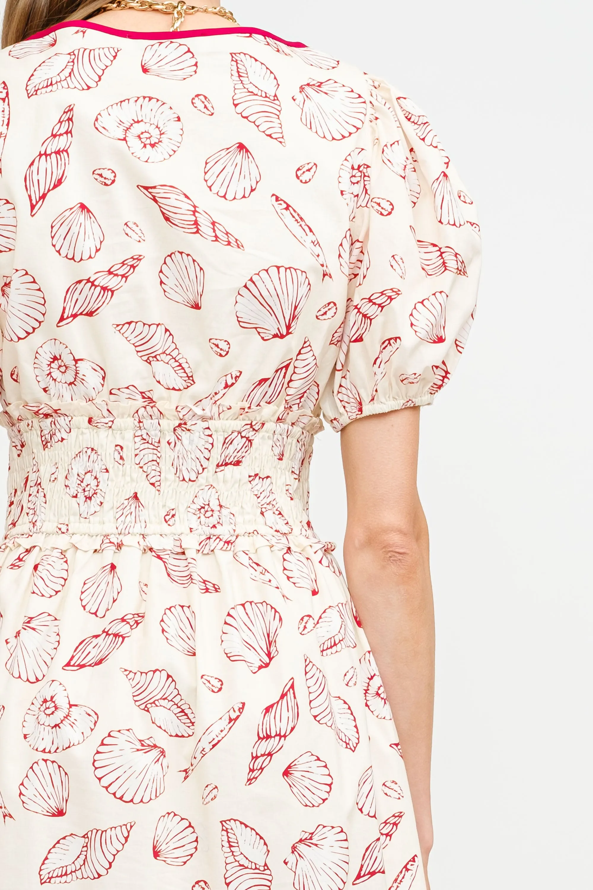 Marceline Printed Midi Dress with Puff Sleeves