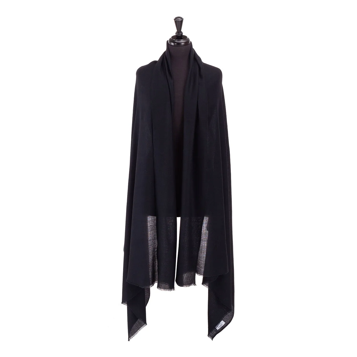 Merino Wool Shawl Black