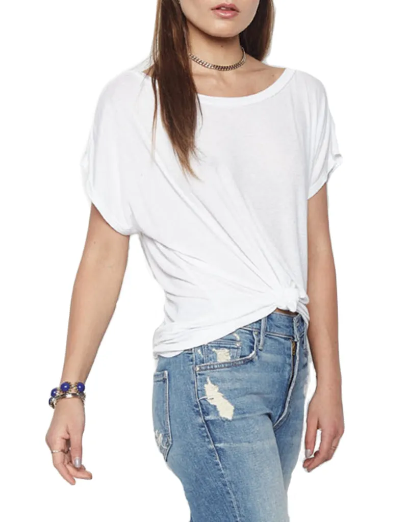 Michael Lauren Santi Off The Shoulder Tee in White