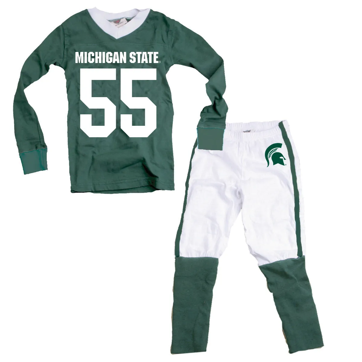 Michigan State Spartans Kids Football Pajamas