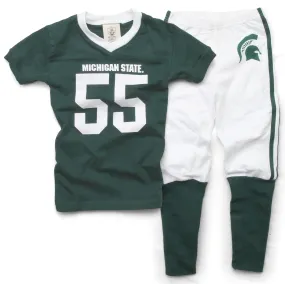 Michigan State Spartans Kids SS Football Pajama