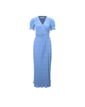 MIRELLA SHORT SLEEVE WRAP DRESS CORNFLOWER